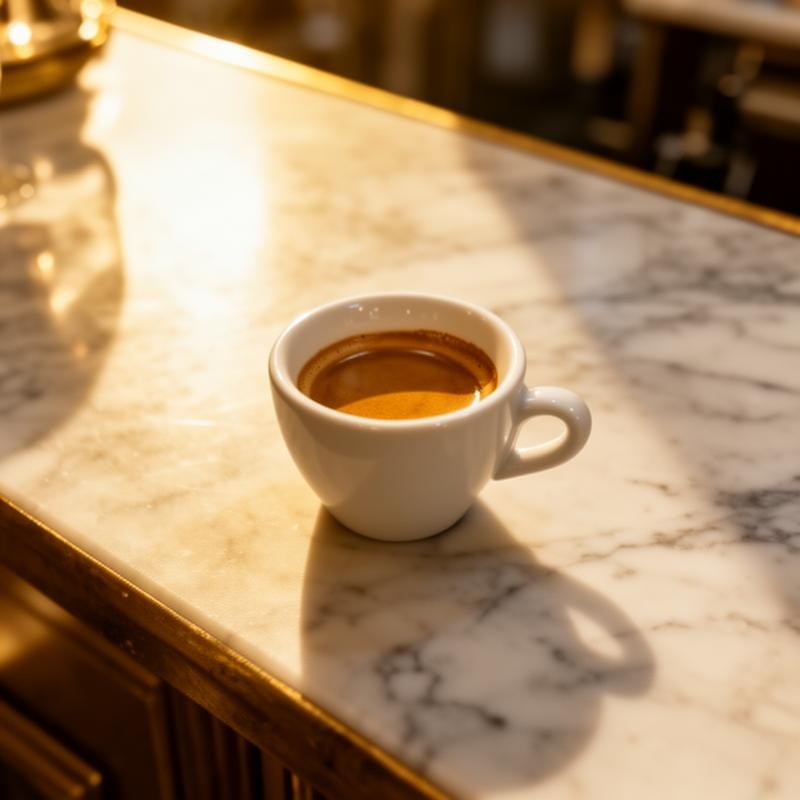 Italiensk espresso på marmordisk